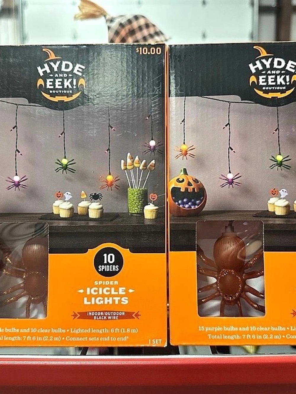 Hyde & EEK! Boutique Spider Icicle Lights Halloween String Lights 4 boxes
